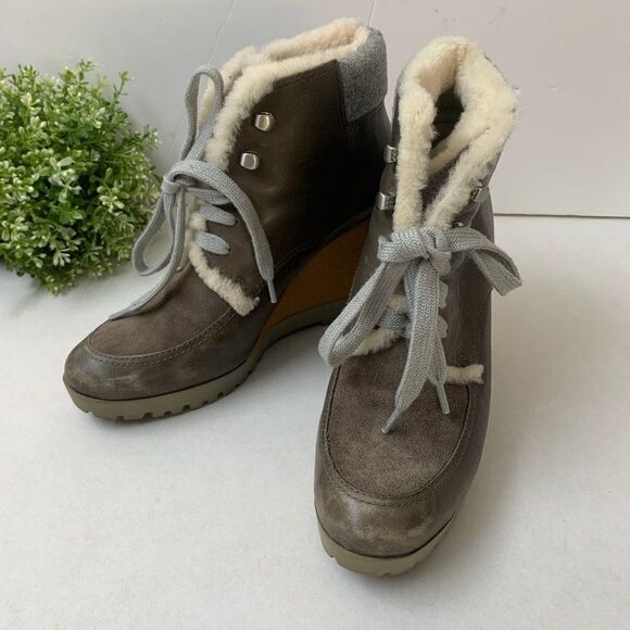 Cole Haan Henson Waterproof Wedge Bootie Gray - Picture 5 of 14